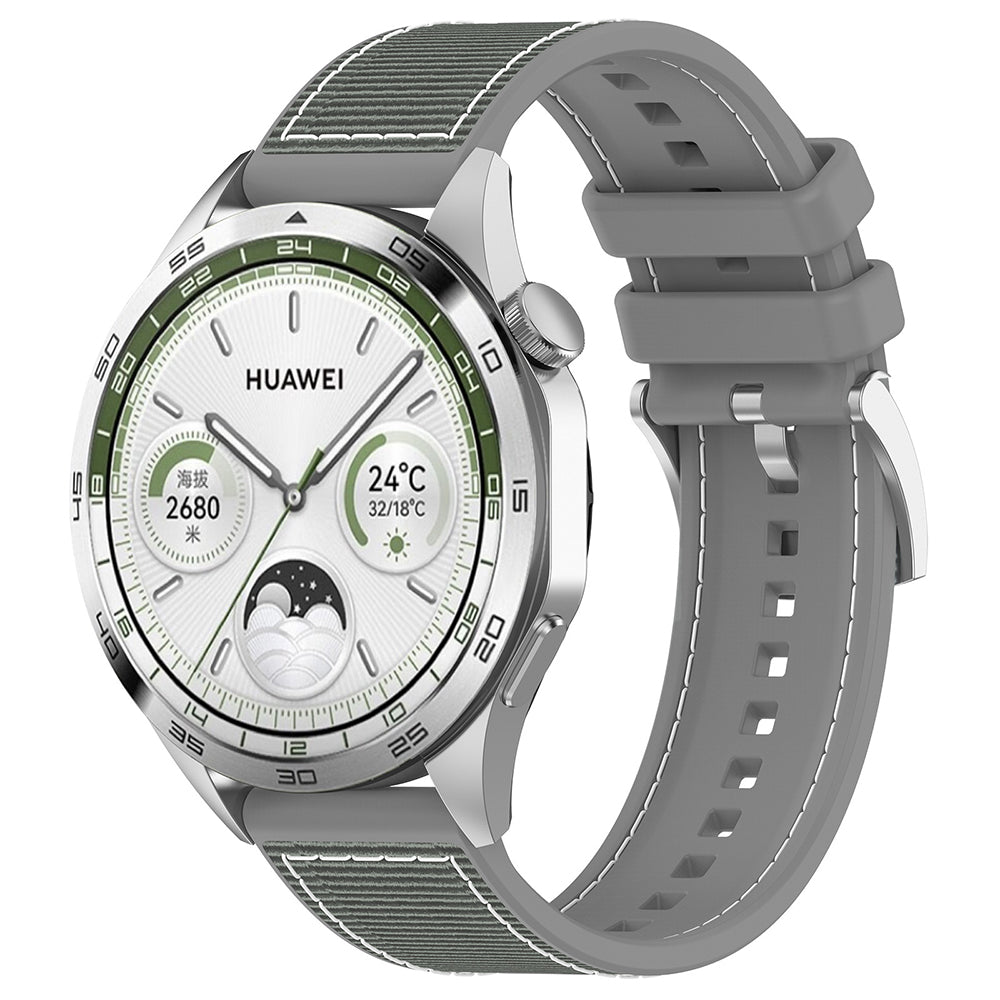 Curea smartwatch Techsuit Watchband 22mm (W051) compatibil cu Huawei Watch GT 2 (46mm)/GT 2 Pro/GT 3 Pro (46mm)/Ultimate, Xiaomi Watch S1, Gri