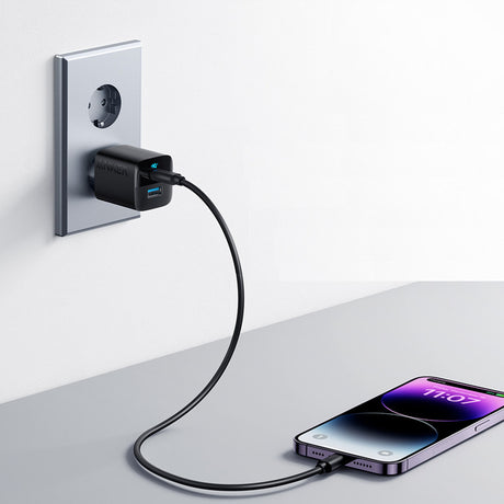 Incarcator Anker 323 (A2331G11), Type-C, USB, Fast Charging, 33W, Negru
