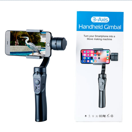 Suport Techsuit Phone Gimbal (H4), with 3 Axis Handheld, Joystick, Micro-USB, 6.1inch Max, Aluminum Alloy, 2200mAh, Negru