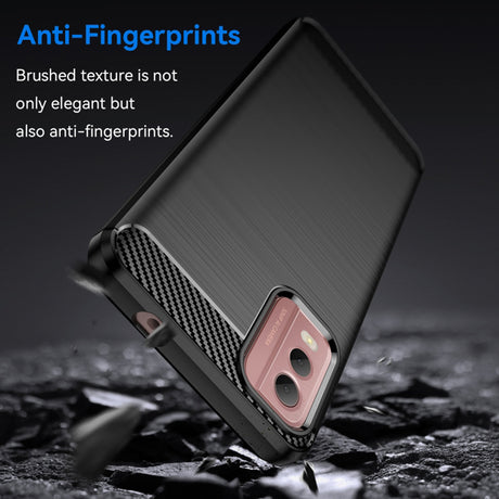 Husa de protectie Techsuit Carbon Silicone compatibil cu Nokia C32, Negru