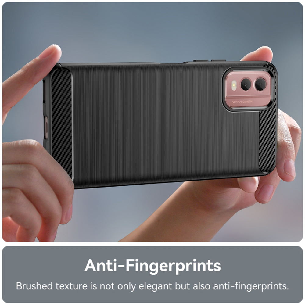 Husa de protectie Techsuit Carbon Silicone compatibil cu Nokia C32, Negru