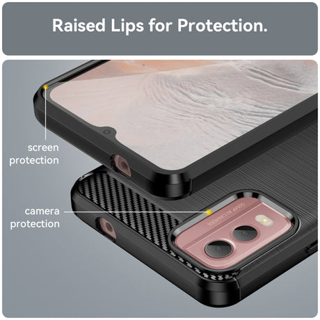 Husa de protectie Techsuit Carbon Silicone compatibil cu Nokia C32, Negru
