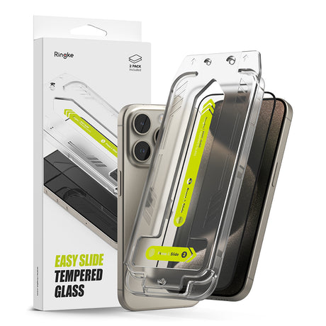 Folie de protectie Ringke Easy Slide Tempered Glass (set de 2) compatibil cu iPhone 15 Pro Max, Transparent