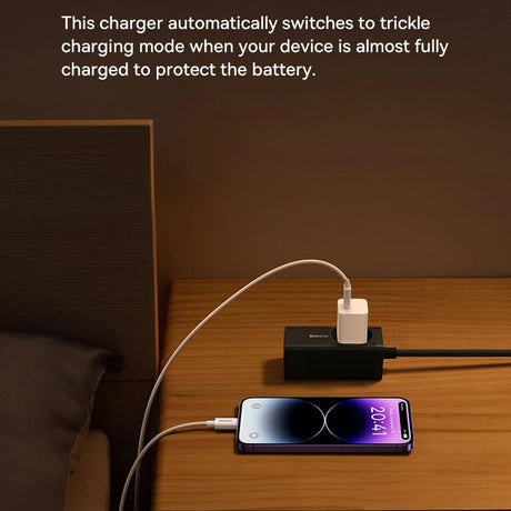 Incarcator Baseus (P10110902523-00), Type-C Cable Included, GaN, Type-C, Fast Charging, 30W, 1m, Bleumarin Purple