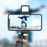Suport Techsuit Mini Selfie Stick (S03-S), Stable & Compact Tripod Mount, Bluetooth Remote Control, LED Light, 67cm, Negru