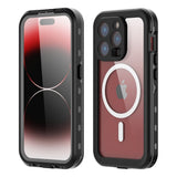 Husa de protectie ShellBox Waterproof IP68 MagSafe compatibil cu iPhone 15 Pro, Negru