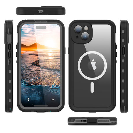 Husa de protectie ShellBox Waterproof IP68 MagSafe compatibil cu iPhone 15 Plus, Negru