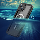 Husa de protectie ShellBox Waterproof IP68 MagSafe compatibil cu iPhone 15 Plus, Negru