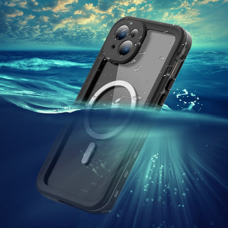 Husa de protectie ShellBox Waterproof IP68 MagSafe compatibil cu iPhone 15 Plus, Negru