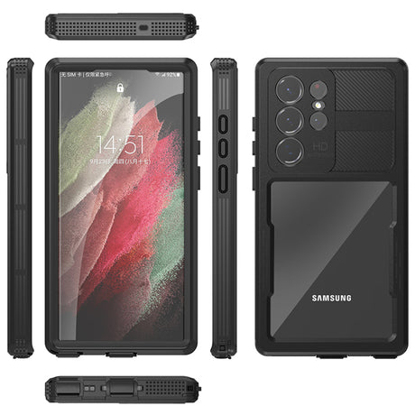 Husa de protectie ShellBox Waterproof IP68 compatibil cu Samsung Galaxy S23 Ultra, Negru