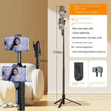 Suport Techsuit Selfie Stick (K28), Compact Tripod Mount with Bluetooth Remote Control, 360, Foldable, 175cm, Negru