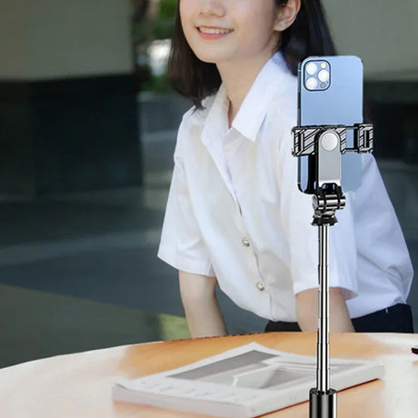Suport Techsuit Mini Selfie Stick (K03), Compact Tripod Mount with Bluetooth Remote Control, Foldable, 70cm, Negru