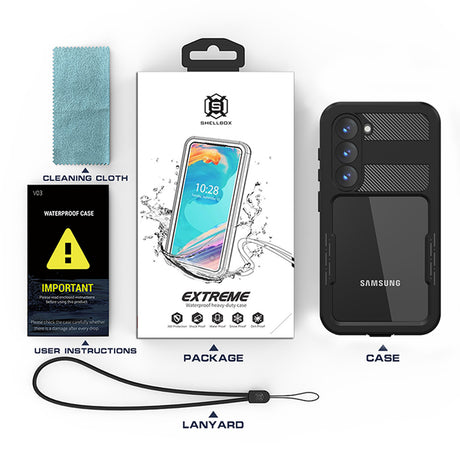Husa de protectie ShellBox Waterproof IP68 compatibil cu Samsung Galaxy S23, Negru