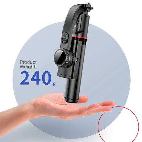 Suport Techsuit Selfie Stick (L19), Stable Monopod/Tripod with Bluetooth Remote Control, 400mAh, 70cm, Negru