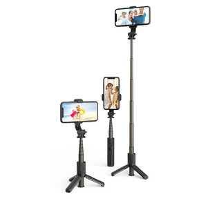 Suport Techsuit Mini Selfie Stick (L10), Stable Tripod with Bluetooth Remote Control, 360 Rotation, Aluminium Alloy, 68cm, Negru