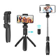 Suport Techsuit Selfie Stick (L01), Tripod Stable Mount with Extendable Arm, Bluetooth Remote Control, 70cm, Negru