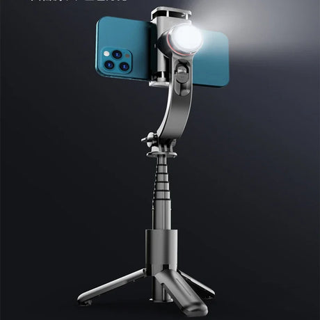 Suport Techsuit Selfie Stick (L18sMini), Stable Gimbal/Tripod with Bluetooth Remote Control, Fill Light, 360 Rotation, 70cm, Negru