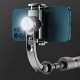 Suport Techsuit Selfie Stick (L19s), Stable Gimbal/Tripod with Bluetooth Remote Control, Fill Light, 360 Rotation, 70cm, Negru