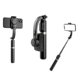 Suport Techsuit Selfie Stick (Q08), Anti-Shake Tripod with Bluetooth Remote Control, 360 Rotation, Aluminium Alloy, 75cm, Negru