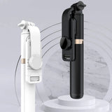 Suport Techsuit Selfie Stick (Q03), Stable Tripod with Bluetooth Remote Control, Aluminium Alloy, 360 Rotation, 74cm, Negru
