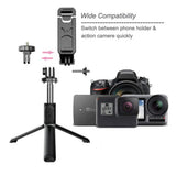 Suport Techsuit Selfie Stick (Q02), Foldable Tripod with Bluetooth Remote Control, 360 Rotation, Stainless Steel, 103cm, Negru
