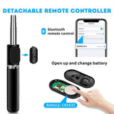 Suport Techsuit Selfie Stick (Q02), Foldable Tripod with Bluetooth Remote Control, 360 Rotation, Stainless Steel, 103cm, Negru