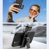 Suport Techsuit Selfie Stick (C01s), with Foldable Stable Tripod, Bluetooth Remote Control, Fill Light, 107cm, Negru