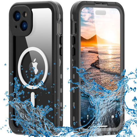 Husa de protectie ShellBox Waterproof IP68 MagSafe compatibil cu iPhone 15 Plus, Negru