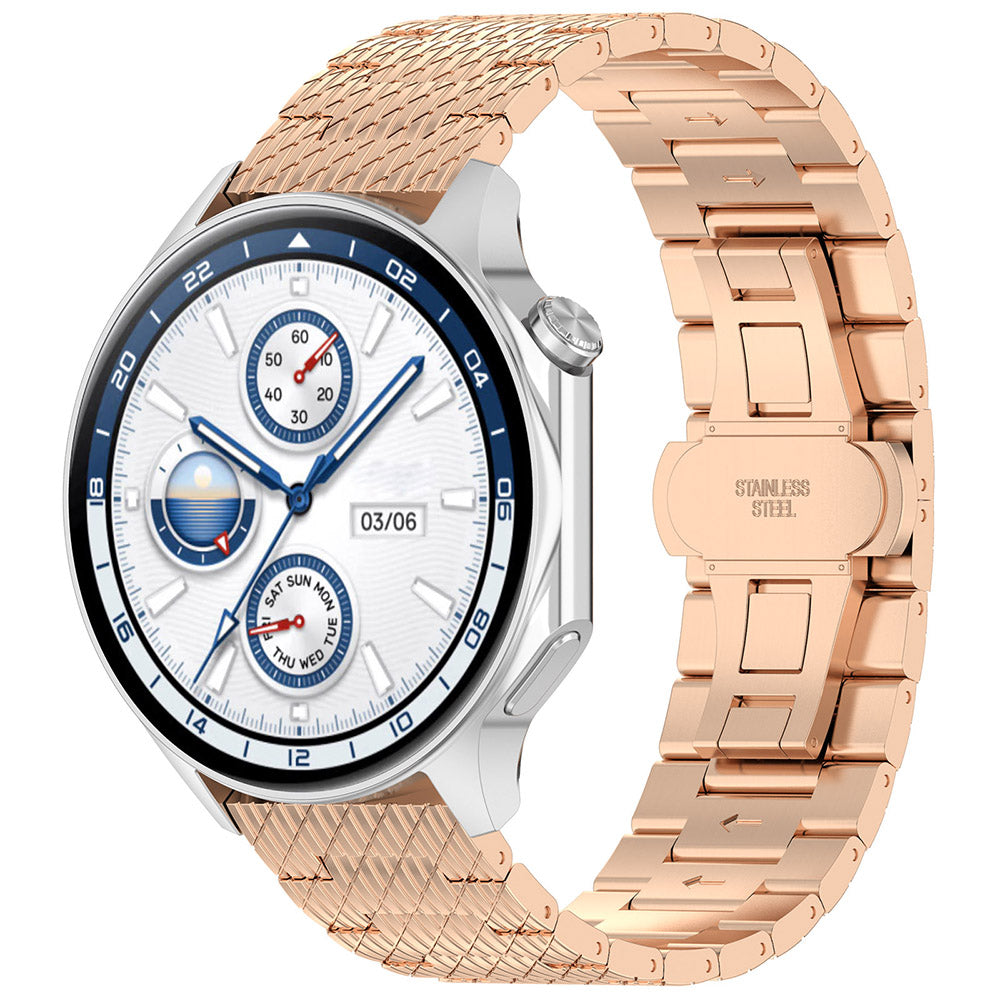 Curea smartwatch Techsuit Watchband 22mm (W052) compatibil cu Huawei Watch GT 2 (46mm)/GT 2 Pro/GT 3 Pro (46mm)/Ultimate, Xiaomi Watch S1, Rose Gold