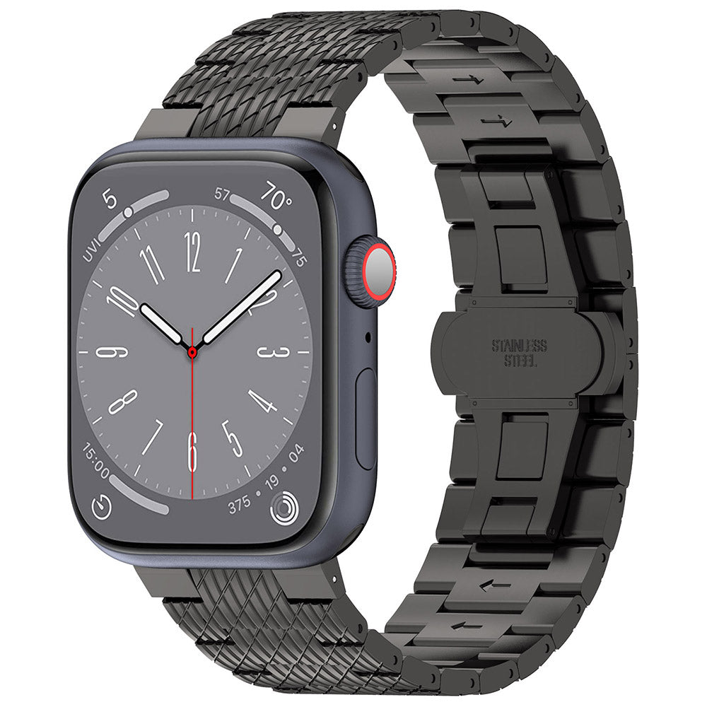 Curea smartwatch Techsuit Watchband 32mm (W052) compatibil cu Apple Watch 1/2/3/4/5/6/7/8/9/10/11/SE/SE 2/SE 3 (38/40/41/42mm), Negru