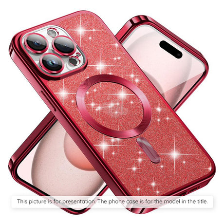 Techsuit Luxury Glitter MagSafe piros tok Xiaomi 17T telefonhoz