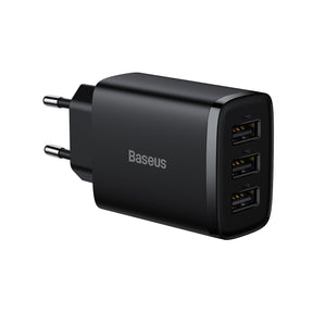 Incarcator Baseus Compact (CCXJ020101), Universal Compatibility, 3 x USB, 17W, 5V, Negru