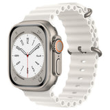 Curea smartwatch Techsuit Watchband (W038) compatibil cu Apple Watch 1/2/3/4/5/6/7/8/9/10/11/SE/SE 2/SE 3/Ultra/2/3 (42/44/45/46/49mm), Alb