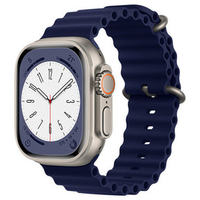 Curea smartwatch Techsuit Watchband (W038) compatibil cu Apple Watch 1/2/3/4/5/6/7/8/9/10/11/SE/SE 2/SE 3 (38/40/41/42mm), Albastru Inchis