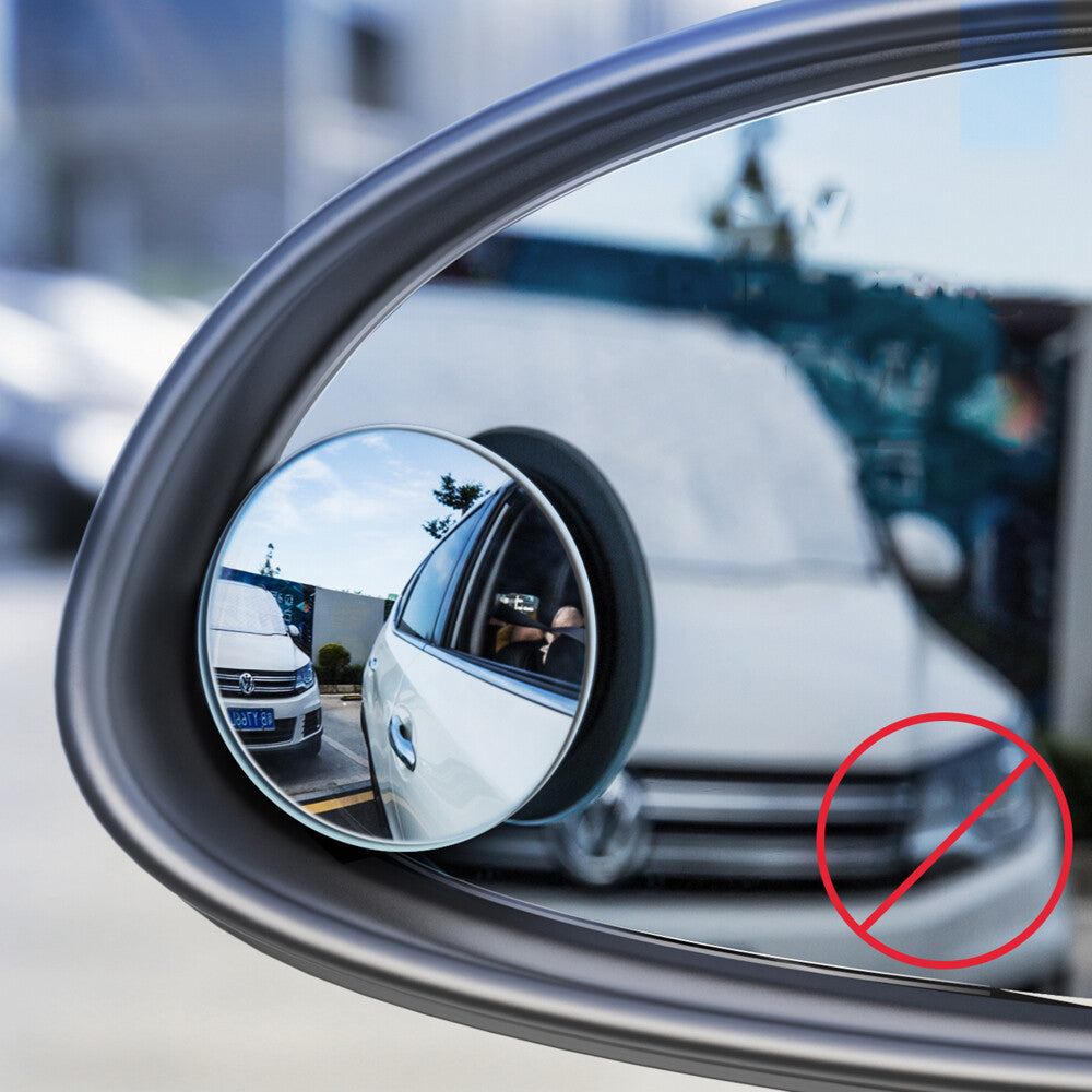 Gadget Baseus (set de 2) Blind Spot Car Mirror (ACMDJ-01), Full Vision, 360° Adjustable, Round Form with 3M Adhesive, Negru