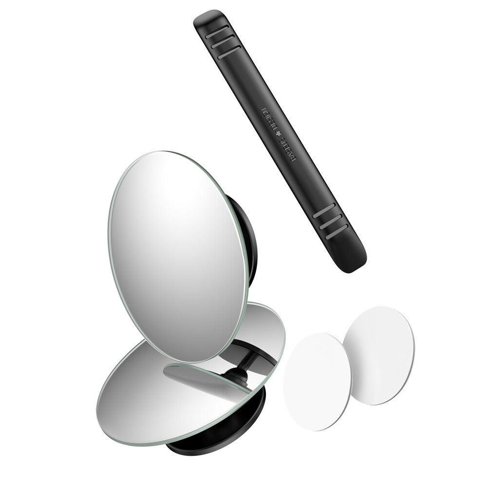 Gadget Baseus (set de 2) Blind Spot Car Mirror (ACMDJ-01), Full Vision, 360° Adjustable, Round Form with 3M Adhesive, Negru