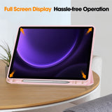 Husa de protectie tableta Techsuit Flex Trifold (with Pencil Holder) compatibil cu Samsung Galaxy Tab S9 / S9 FE / S10 FE, Roz