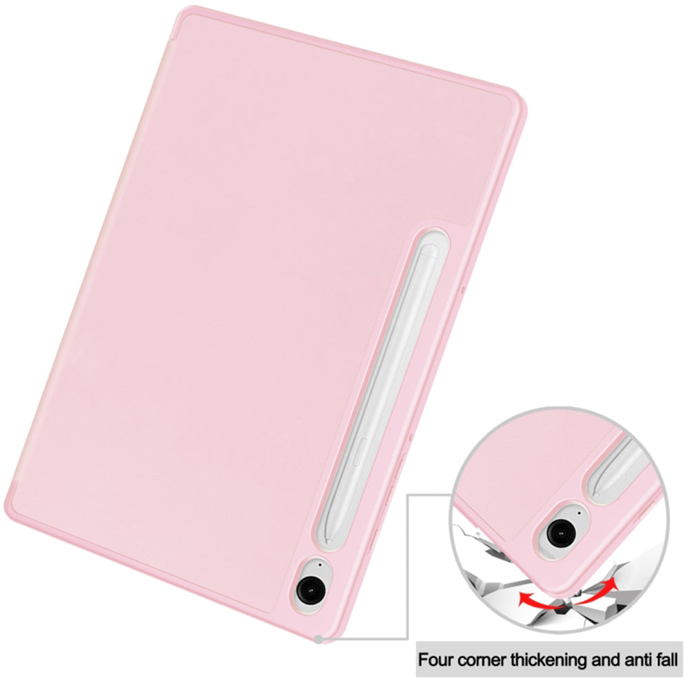 Husa de protectie tableta Techsuit Flex Trifold (with Pencil Holder) compatibil cu Samsung Galaxy Tab S9 / S9 FE / S10 FE, Roz