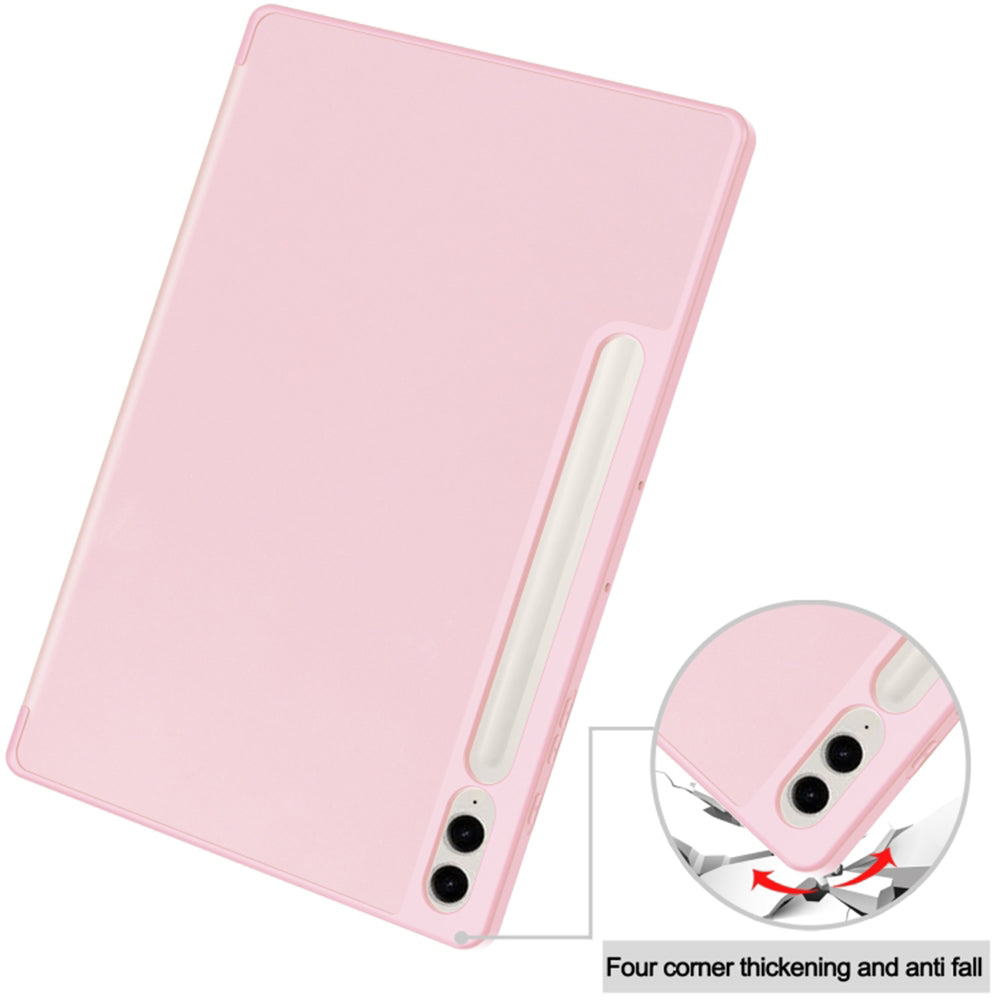Husa de protectie tableta Techsuit Flex Trifold (with Pencil Holder) compatibil cu Samsung Galaxy Tab S9 Plus / S10 Plus / S9 FE Plus, Roz