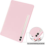 Husa de protectie tableta Techsuit Flex Trifold (with Pencil Holder) compatibil cu Samsung Galaxy Tab S9 Plus / S10 Plus / S9 FE Plus, Roz