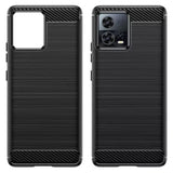 Techsuit Carbon Silicone fekete tok Motorola Edge 30 Fusion telefonhoz
