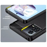Techsuit Carbon Silicone fekete tok Motorola Edge 30 Fusion telefonhoz