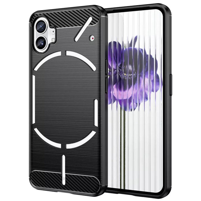 Husa de protectie Techsuit Carbon Silicone compatibil cu Nothing Phone (1), Negru