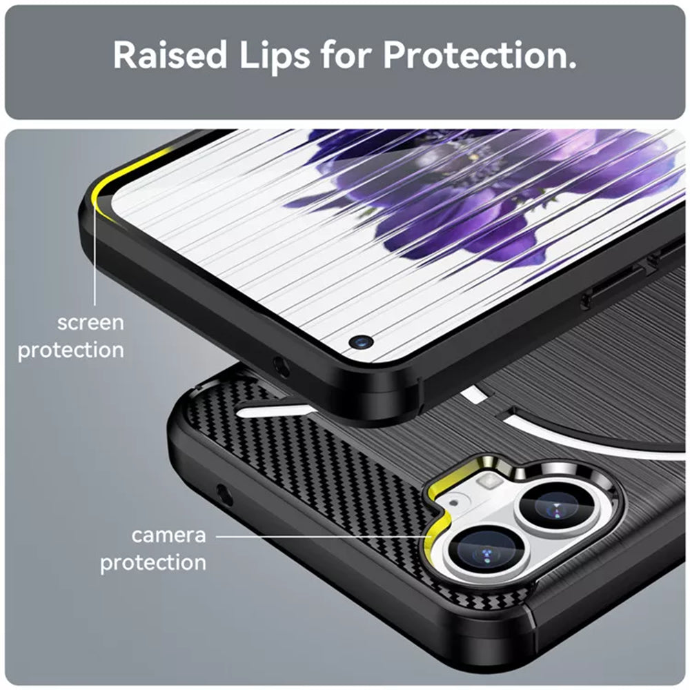 Husa de protectie Techsuit Carbon Silicone compatibil cu Nothing Phone (1), Negru