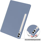 Husa de protectie tableta Techsuit Flex Trifold (with Pencil Holder) compatibil cu Samsung Galaxy Tab S9 FE Plus, Albastru Inchis