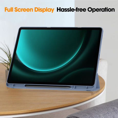 Husa de protectie tableta Techsuit Flex Trifold (with Pencil Holder) compatibil cu Samsung Galaxy Tab S9 Plus / S10 Plus / S9 FE Plus, Gri