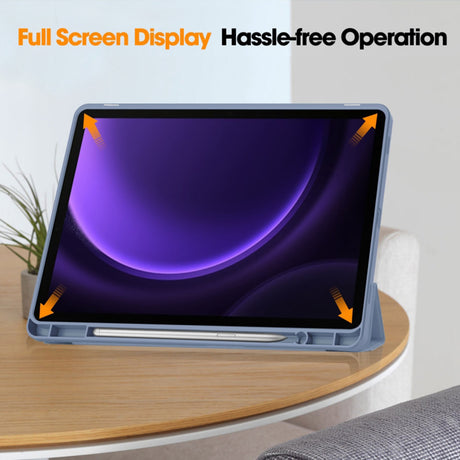 Husa de protectie tableta Techsuit Flex Trifold (with Pencil Holder) compatibil cu Samsung Galaxy Tab S9 / S9 FE / S10 FE, Albastru Inchis