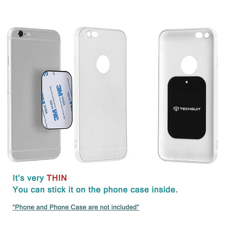 Suport Techsuit (set de 4) Metal Plate (MP04), with Matte Cover Paint, Multipurpose Use, with Strong 3M Adhesive, Negru