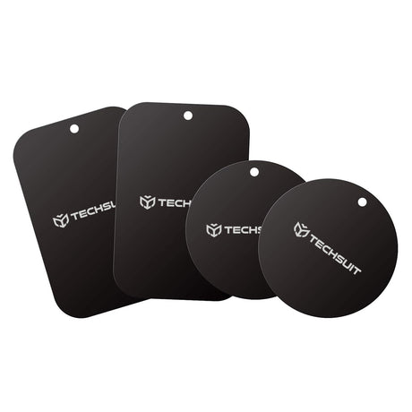 Suport Techsuit (set de 4) Metal Plate (MP04), with Matte Cover Paint, Multipurpose Use, with Strong 3M Adhesive, Negru
