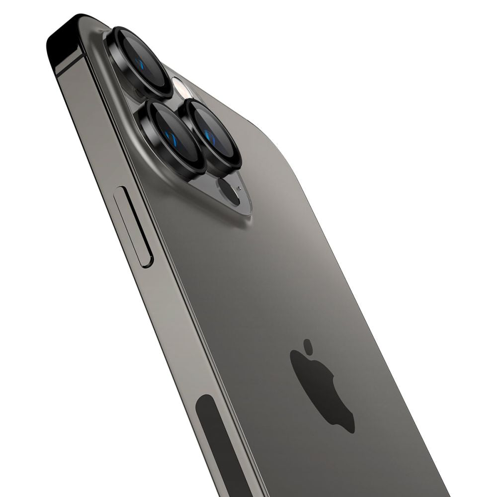 Folie de protectie Spigen (set de 2) Optik.tR EZ Fit Pro Camera Glass (AGL05205)- iPhone 14 Pro/Max/15 Pro/Max/16 Pro/Max/17 Pro/Max compatibil cu Black